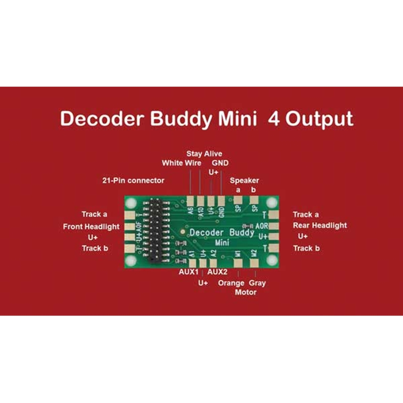 Nixtrainz NTZ8 Decoder Buddy Mini - Locomotive Motherboard with 21-Pin Decoder Socket With 2.2K Ohm Resistor