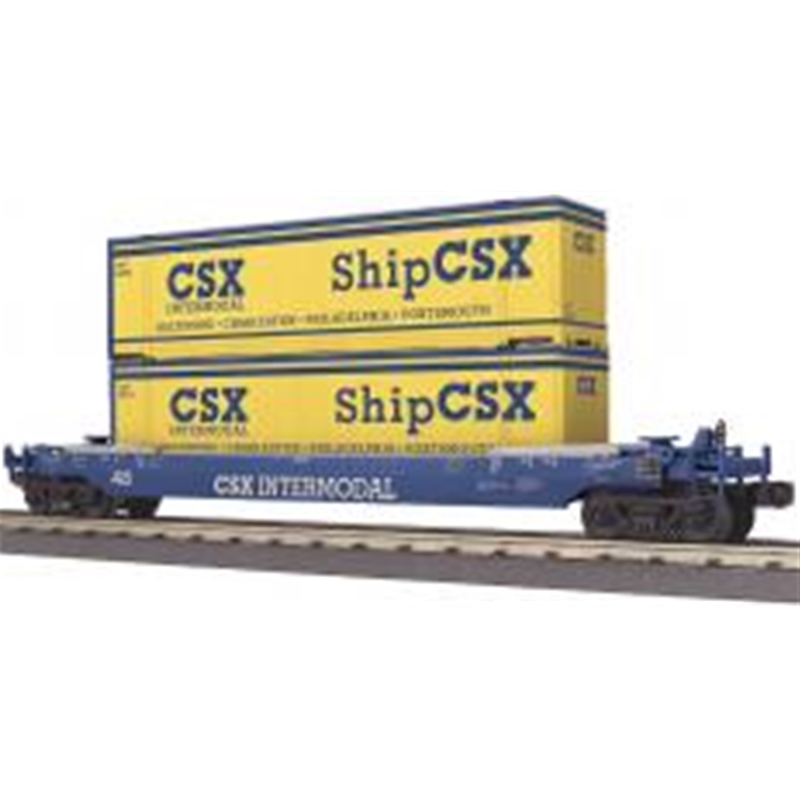 M.T.H Railking 30-76903 O Scale CSX Husky Stack Car