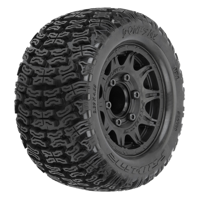 Pro-linenPRO1023910 1/10 Bonesaw F/R 2.8" MT Tires Mounted 12mm/14mm Black Raid (2)