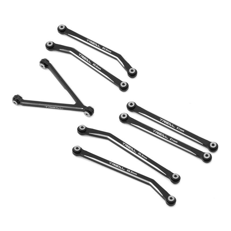 Treal Hobby TLHTSCX24-82 Axial SCX24 Aluminum High Clearance Link Set (Black) (JLU/C10/Bronco)