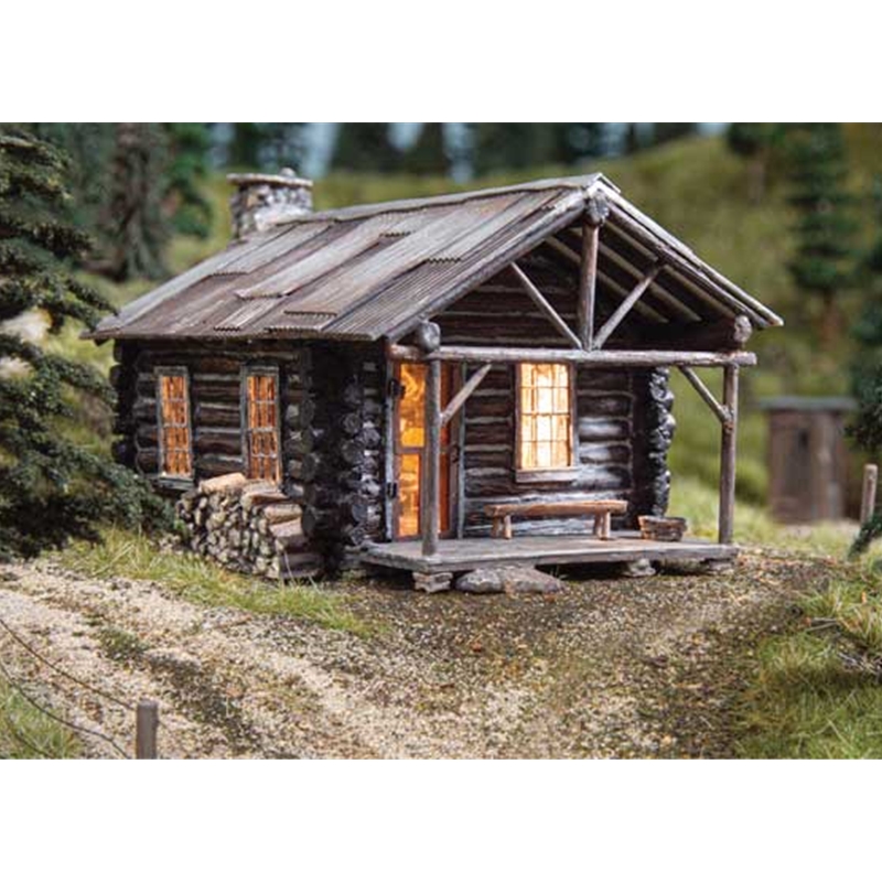 Woodland Scenics WOOBR5071 HO Built-&-Ready(R) Landmark Structures - Assembled - Lighted -- Cozy Cabin