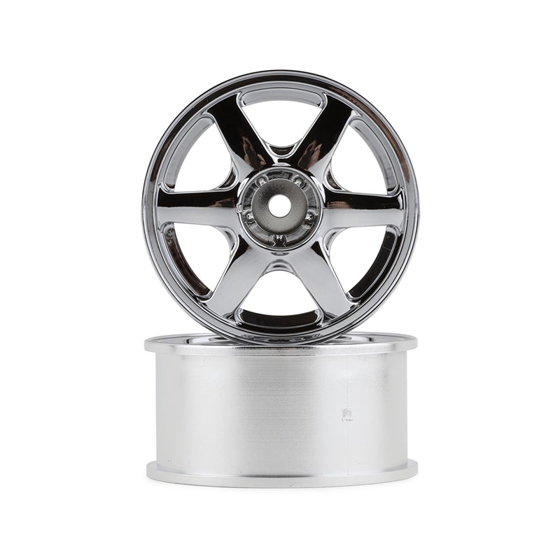 Mikuni DW-725PS Yokohama AVS VS6 6-Spoke Drift Wheels (Polished Silver) (2) (5mm Offset)