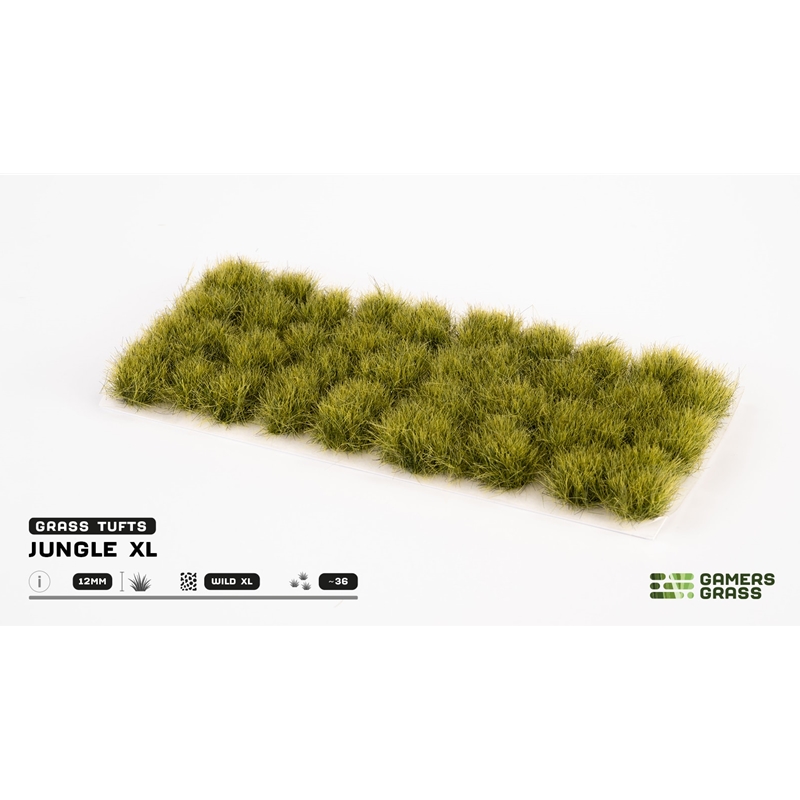 GamersGrass GG12-JU 12mm Jungle Wild XL Grass Tufts (36) (Self-Adhesive)