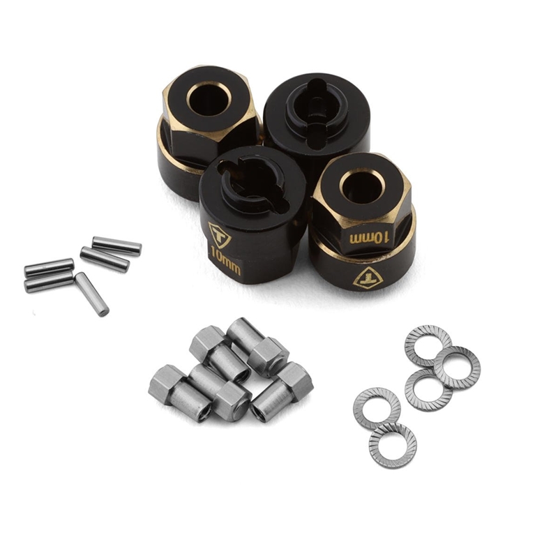 Treal Hobby TLHTTRX-4M-02 TRX-4M Extended Brass Wheel Hub Hex (Black) (4) (3g) (+10mm Offset)